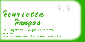 henrietta hangos business card